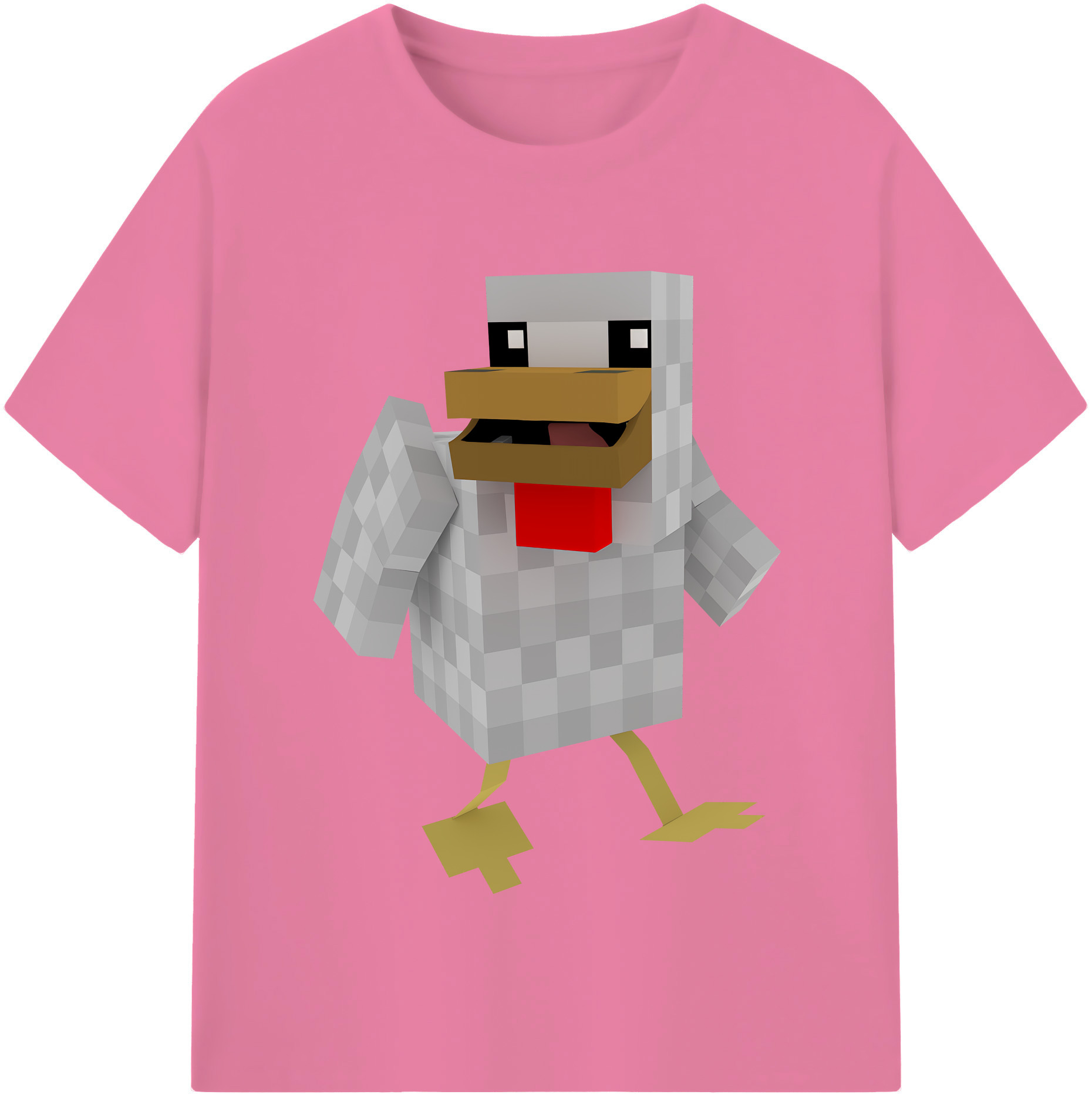 （画像用） マインクラフト ブロックの世界 Minecraft MC Block world 綿100％半袖Tシャツ（フロントプリント）